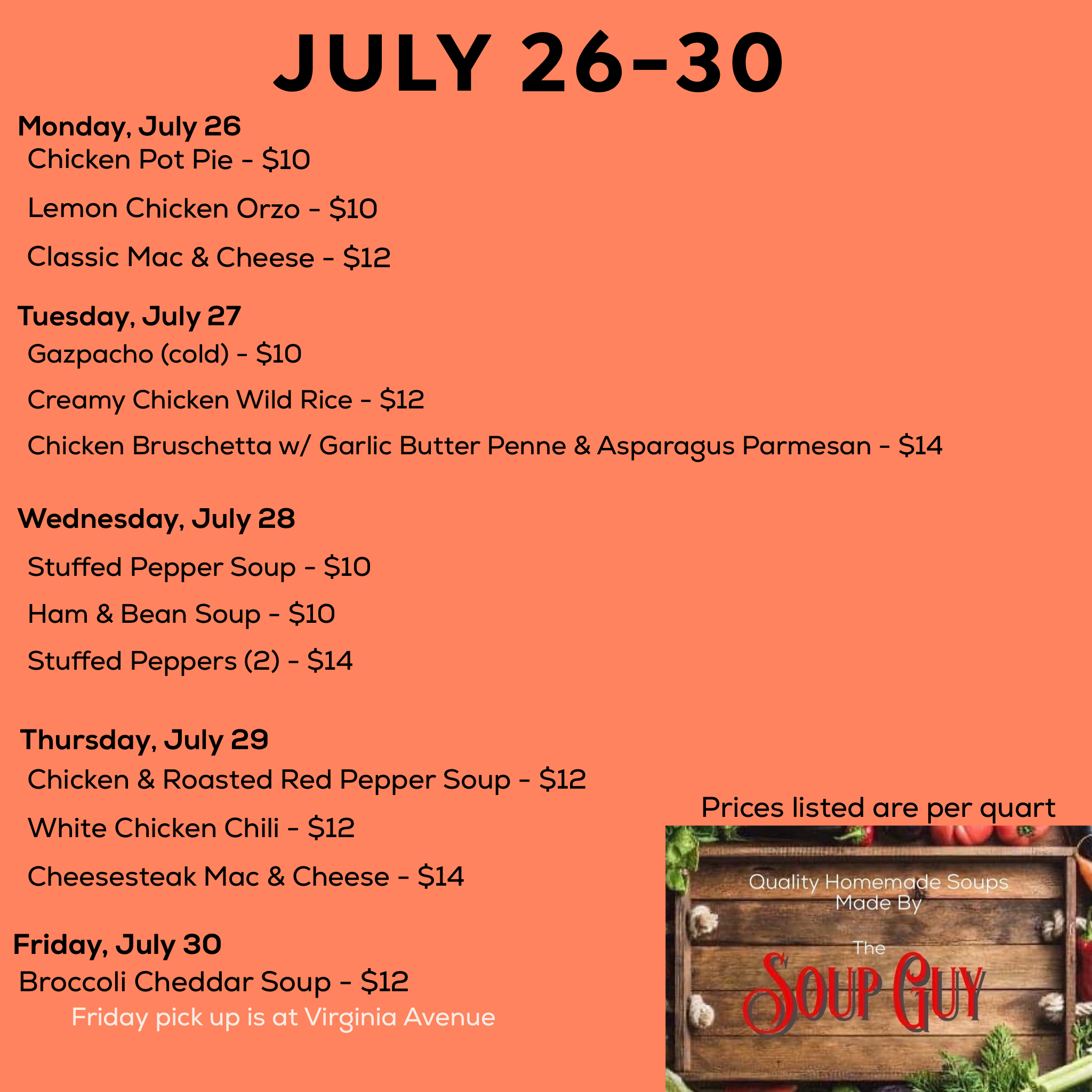 Menu & Order Forms Soup Guy PA